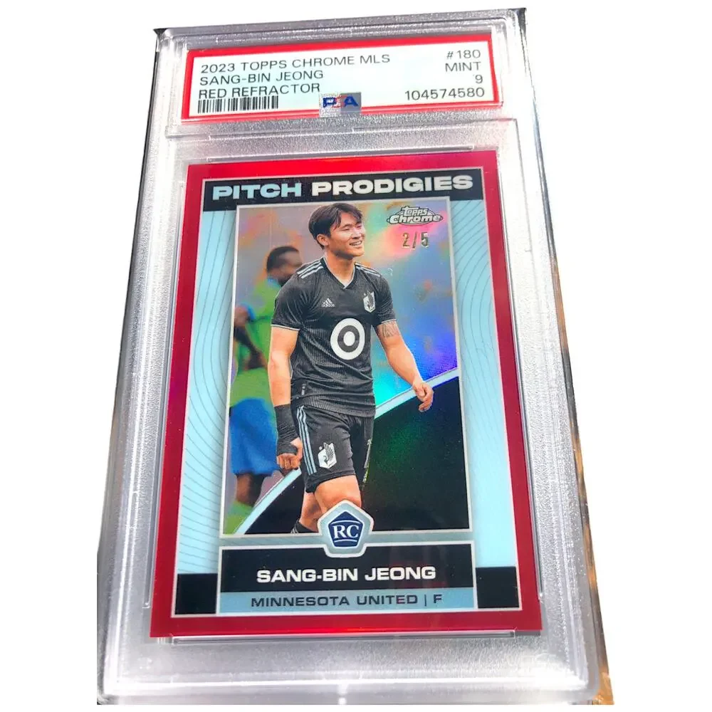 2023 Topps Chrome MLS Red Refractor #180 Sang-bin Jeong MNUFC /5 PSA 9 Mint Pop1